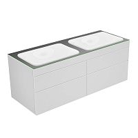Тумба Keuco 31575700000 Edition 400 под умывальник 140х53.5 см, белый/стекло глянцевое антрацит