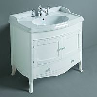 Simas ARM5bi/cr  Arcade База подвесная 105 см под раковину AR874, 2 выдвижных ящика цвет белый ( ручки и петли хром)