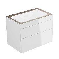 Тумба Keuco 31571820000 Edition 400 под умывальник 70х53.5 см, белый глянцевый/стекло глянцевое трюфель