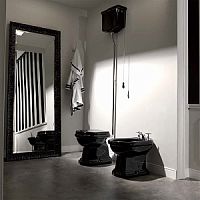 Бачок Kerasan 1080nero/lucido Retro подвесной (для высокой трубы), черный глянец