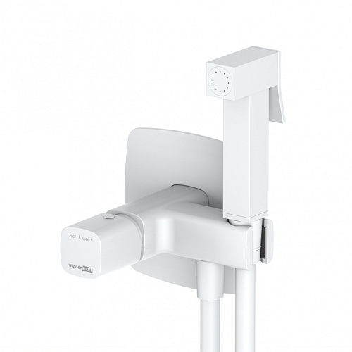 Смеситель WasserKraft 9538 Saale для душа встраиваемый, с гигиенической лейкой, белый Soft-touch