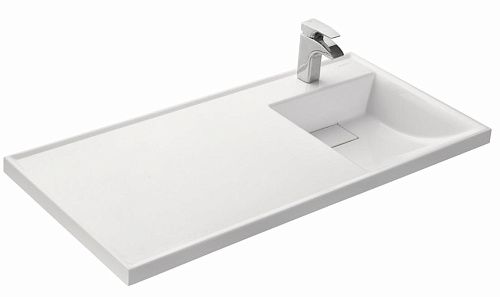 Раковина Акватон 1A72223KLH010 Лондри 105х50 см, накладная, правая, белая Раковина Акватон 1A72223KLH010 Лондри 105х50 см, накладная, правая, белая