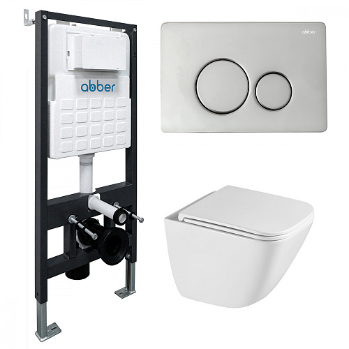 Инсталляция с подвесным унитазом Abber Rechteck AC1220TC-AC0105-AC0121 купить недорого в интернет-магазине Керамос Инсталляция с подвесным унитазом Abber Rechteck AC1220TC-AC0105-AC0121 купить недорого в интернет-магазине Керамос