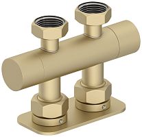 Вентиль Сунержа 022-1419-3434, 2х3/4" прямой скрытый-скрытый EU50, матовая шампань