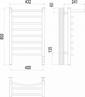 Полотенцесушитель электрический Terminus КЛАССИК С ПОЛКОЙ 4670078531407_RAL9005