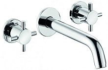 Смеситель Kludi 381460520 Bozz для раковины DN15 на 3 отверстия, излив 180 мм, ручки крест, хром Смеситель Kludi 381460520 Bozz для раковины DN15 на 3 отверстия, излив 180 мм, ручки крест, хром