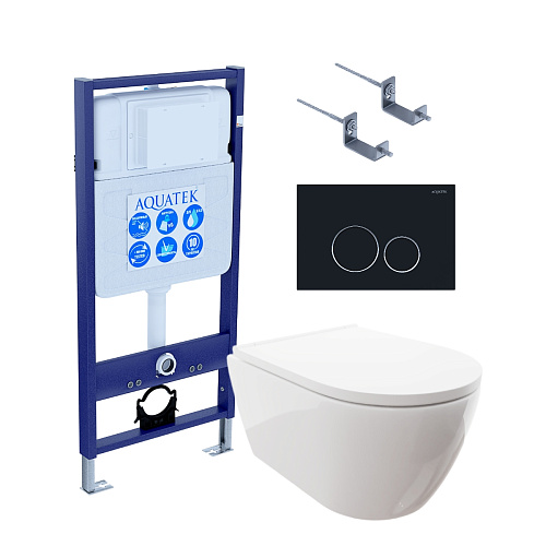 Инсталляция с подвесным унитазом Aquatek Поларис SET AQUATEK ПОЛАРИС-020 4в1