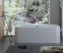 Ванна отдельно-стоящая акриловая Kerasan Tribeca 743001, в комплекте со сливом Clic-clac, цвет белый, 170х80х58