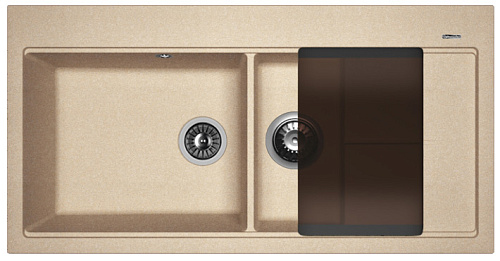 Мойка для кухни Florentina 20.335.E1000.107 Россана 100х51 см, с крылом, песочная снят с производства