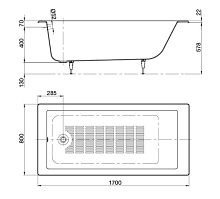 Ванна чугунная Roca Tampa 233850000