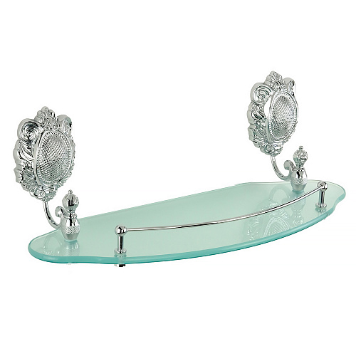 Полка Migliore 16665 Cleopatra c галереей, стекло матовое/хром купить недорого в интернет-магазине Керамос