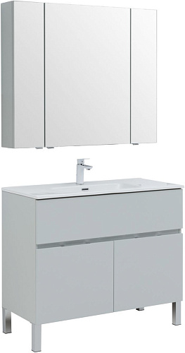 Комплект мебели Aquanet 00273990 Алвита New для ванной комнаты, серый купить недорого в интернет-магазине Керамос