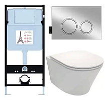 Комплект: Унитаз, Инсталляция, Кнопка смыва Jacob Delafon Rodin+ E39933-CP