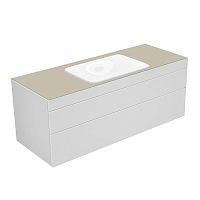Тумба Keuco 31573750000 Edition 400 под умывальник 140х53.5 см, белый/стекло матовое кашемир