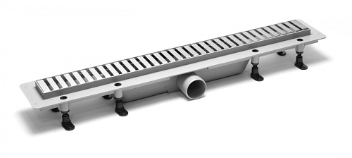 Сливной канал Plastbrno SZA3750 Design 3 комбинированный, решетка из нержавеющей стали, L = 750, серый