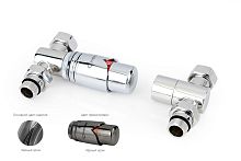 Терморегулятор Сунержа 01-1420-0000 автоматический, прямой, G 1/2" НР х G 3/4" НГ (набор), черный хром