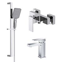 Комплект Aquatek AQ1631CR Либра для ванной Set 3 в 1 (AQ1610CR + AQ1660CR + AQ2019CR), хром