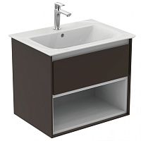 Тумба Ideal Standard E0826VY Connect Air для раковины 60х44 см, подвесная, Matt Dark Brown + Matt White (темно-коричневый матовый + белый матовый) Тумба Ideal Standard E0826VY Connect Air для раковины 60х44 см, подвесная, Matt Dark Brown + Matt White (темно-коричневый матовый + белый матовый)