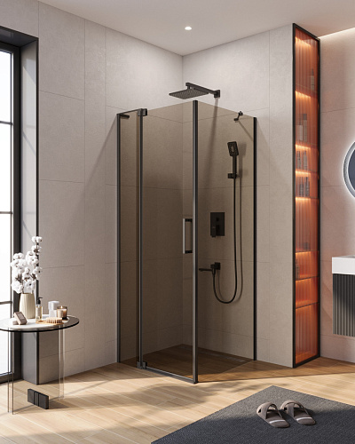 Душевой уголок CEZARES SLIDER-AH-1-80-70/80-BR-NERO Душевой уголок CEZARES SLIDER-AH-1-80-70/80-BR-NERO