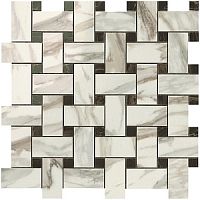 Мозаика Atlas ConcordeRus Supernova Marble/супернова Марбл S.M. Calacatta Gold Twist Mosaic / S.M. Калакатта Голд Мозаика Твист 30.5x30.5 (S.M.CalacattaGoldTwistMosaic/S.M.КалакаттаГолдМозаикаТвист)