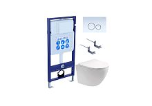 Комплект: Унитаз, Инсталляция, Кнопка смыва Aquatek ЕВРОПА SET AQUATEK ЕВРОПА-015 4в1