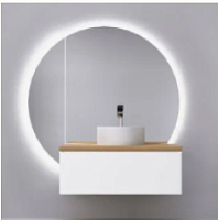 Сет № 1807 SolN.01.100/P/W/JR_Тумба под раковину  + SolN.02.106/W/JR_Зеркало 
+ SolN.11.34/W/JR_Jorno Solis 34 Зеркало- пенал с подсветкой