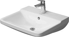 Раковина Duravit 2331550000 P3 Comforts с переливом, с 1 отв. под смеситель, вкл. заглушку для перелива, хром, 55x46 см, белая