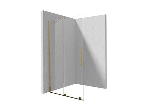 Душевое ограждение Deante KTJ_Z39R Prizma раздвижное 90х195 см, Total White/золото