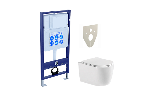Комплект Aquatek SET Европа New cm: рама Standard INS-0000012 + унитаз AQ1106-00 с тонким сиденьем с механизмом плавного закрывания, белый Комплект Aquatek SET Европа New cm: рама Standard INS-0000012 + унитаз AQ1106-00 с тонким сиденьем с механизмом плавного закрывания, белый