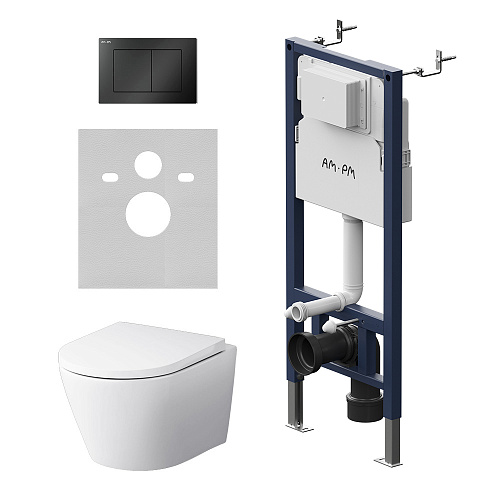 Комплект: Унитаз, Инсталляция, Кнопка смыва AM.PM X-Joy IS130238.851900