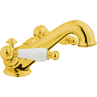 Смеситель для раковины Cisal TS00051024  Arcana Toscana , с донным клапаном, цвет золото/белый