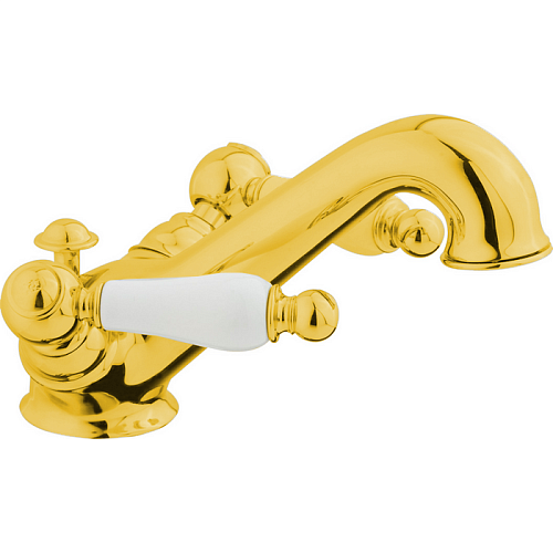 Смеситель для раковины Cisal TS00051024  Arcana Toscana , с донным клапаном, цвет золото/белый снят с производства