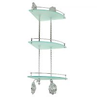 Полка Migliore 16668 Cleopatra c галереей угловая тройная, стекло матовое/хром