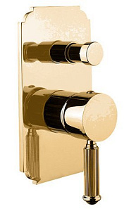 Смеситель Cezares OLIMP-VDIM-03,24-L для душа с переключателем, встраиваемый однорычажный, золото