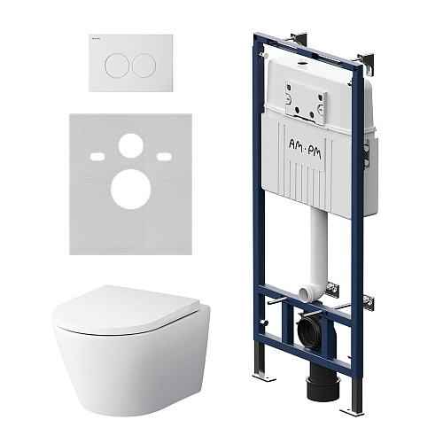 Комплект AM.PM IS100101.741701 Sense: Унитаз сиденье инсталляция кнопка