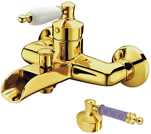 Смеситель Boheme 213-MR-GR Vogue для ванны, золото/бирюзовый