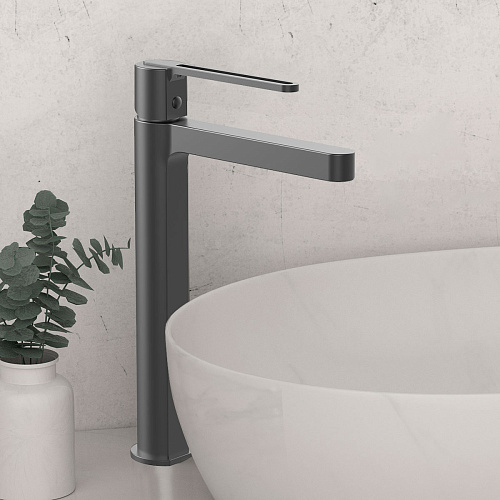 Смеситель Vincea VBF-1R2GM Rondo для раковины, вороненая сталь Смеситель Vincea VBF-1R2GM Rondo для раковины, вороненая сталь