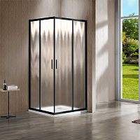 Душевой уголок Vincea VSS-1G900CHB Garda, 90х90 см, профиль черный/стекло шиншилла
