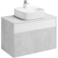 Набор Акватон 1A2762K0MH4C0 Марбл: тумба-раковина 80х46 см, слэйт\белый матовый + раковина Одри накладная 42х42 см Soft