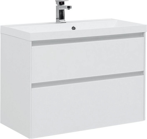 Тумба с раковиной Aquanet 00242525 Гласс, 90х45 см, белая снят с производства