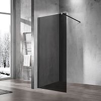 Душевая перегородка Vincea VSW-1H90CGB Walk-In, 90х200 см, профиль черный матовый/стекло тонированное