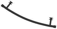 Полка Сунержа 15-2011-0470 выгнутая (L - 470 мм) н/ж для ДР Полка Сунержа, муар темный титан (РЕ-64)