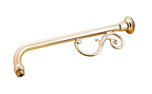 Кронштейн Caprigo 99-110-oro прямой с декором для душевой насадки, золото