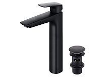 Смеситель Aquatek AQ1005MB Вега для раковины, с донным клапаном, черный матовый