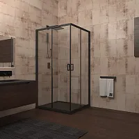Душевой уголок Veconi RV13-90-01-C5 Rovigo RV-13, 90x90x195 см, профиль черный/стекло прозрачное