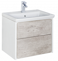 Тумба под раковину Roca ZRU9303003 RONDA 70 2 ящика 67,7х41х48 (бетон,белый глянец)