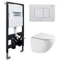 Инсталляция с подвесным унитазом Abber BEQUEM AC1131TC-AC0105-AC0120MW