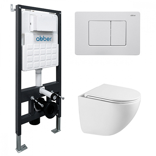 Инсталляция с подвесным унитазом Abber BEQUEM AC1131TC-AC0105-AC0120MW купить недорого в интернет-магазине Керамос Инсталляция с подвесным унитазом Abber BEQUEM AC1131TC-AC0105-AC0120MW купить недорого в интернет-магазине Керамос