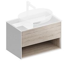 Тумба Kerama Marazzi PLB.M.80.1\OAK.O Plaza Modern под раковину подвесная 80х47 см, белый/дуб Орегон