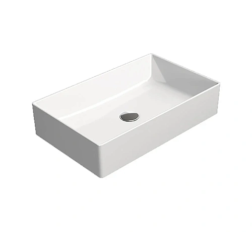 Раковина GSI 945311 Kube X накладная 60х37 см, белый глянцевый Раковина GSI 945311 Kube X накладная 60х37 см, белый глянцевый